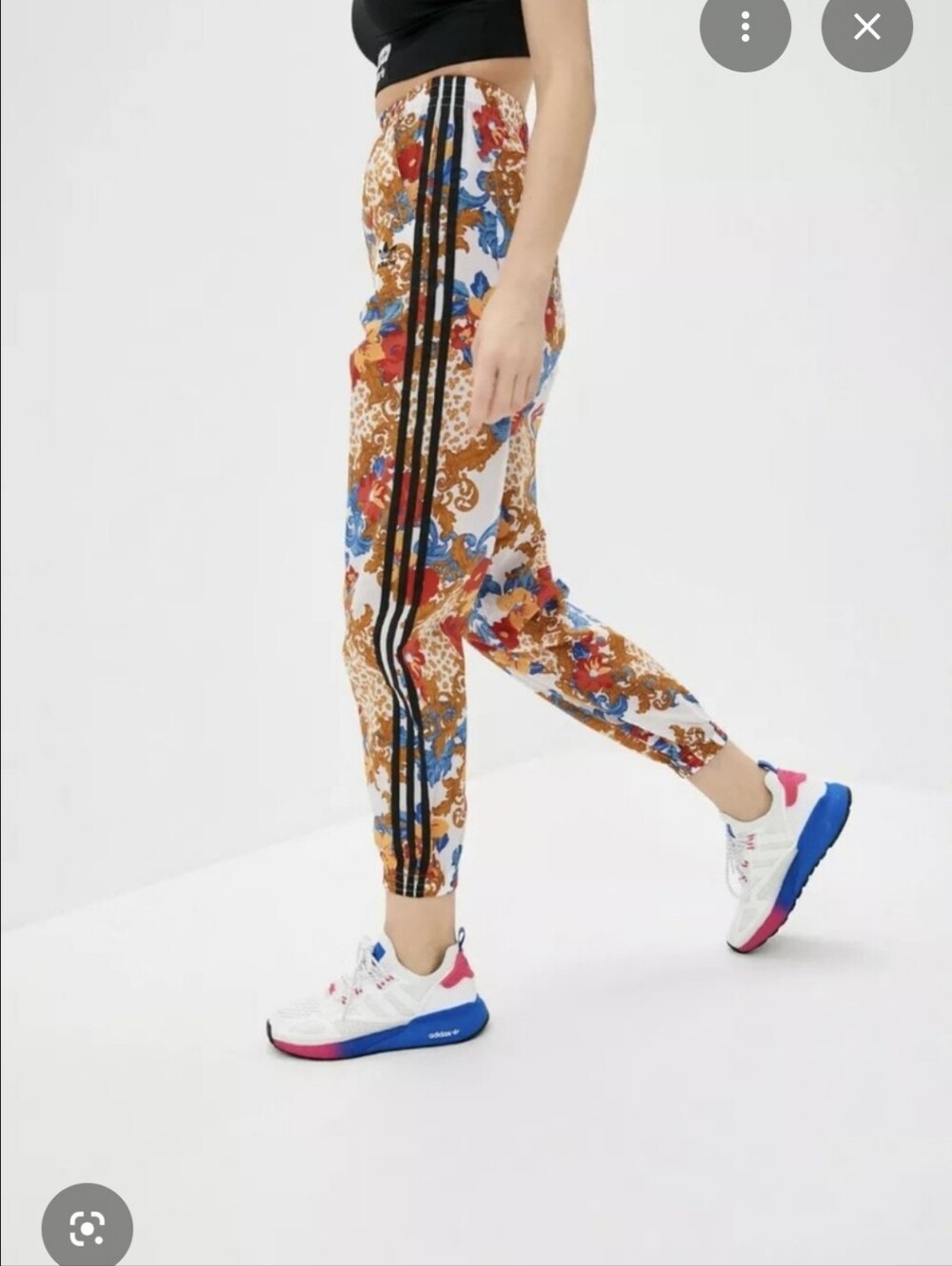 adidas X HER London studio Collab Multicolor Floral Track Pants - Picture 2 of 9